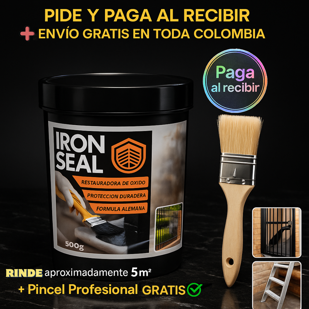 Iron Seal Reparación 500 g + ¡Pincel profesional de regalo!