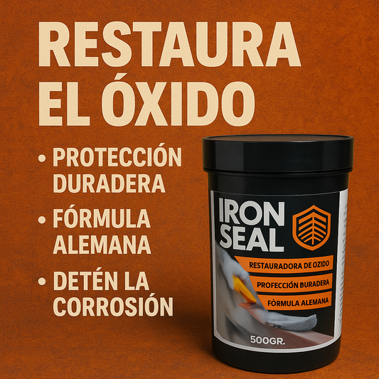 Iron Seal Reparación 500 g – 3 en 1 (Elimina, sella y previene óxido)